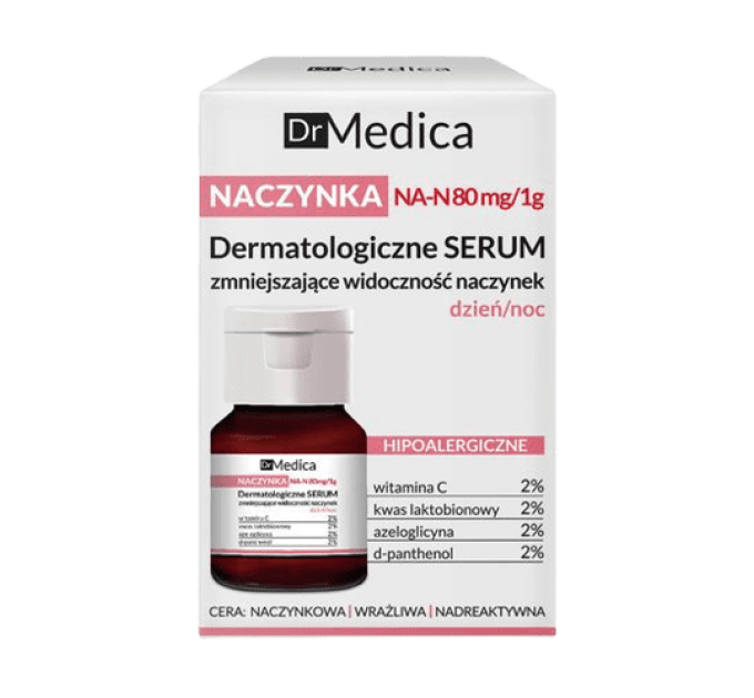 Дерматологічна сироватка для зменшення почервонінь, гіпоалергенна "денна/нічна" - Dr. Medica Acne Capillaries Dermatological