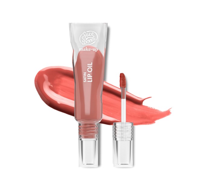 Сатинова блиск-олія для губ - 04 Коралл - FACEBOOM MAKE-UP
